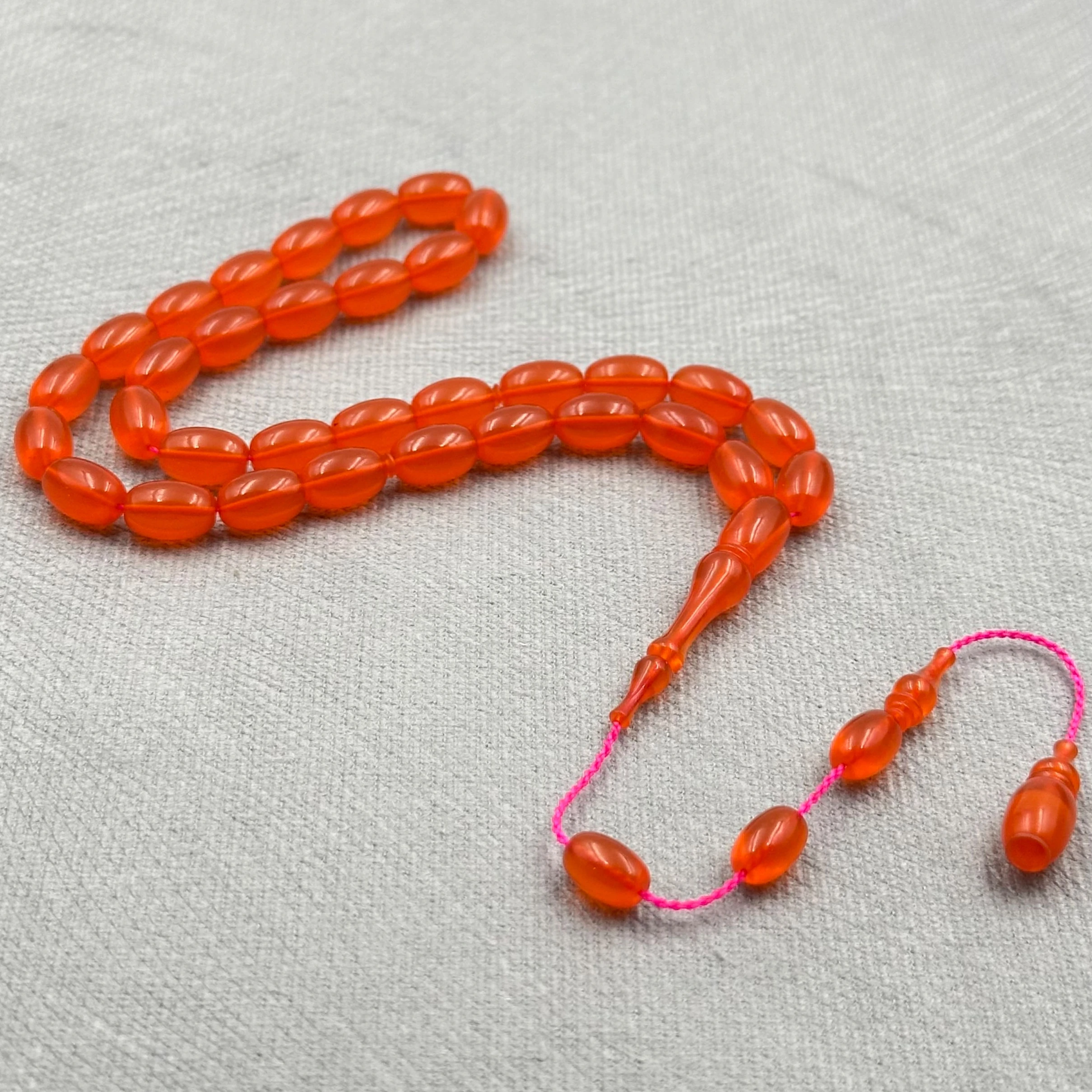 Buğulu Hamur Sıkma Kehribar Özel Malzeme ve Usta İşçilik Koleksiyonluk Tespih